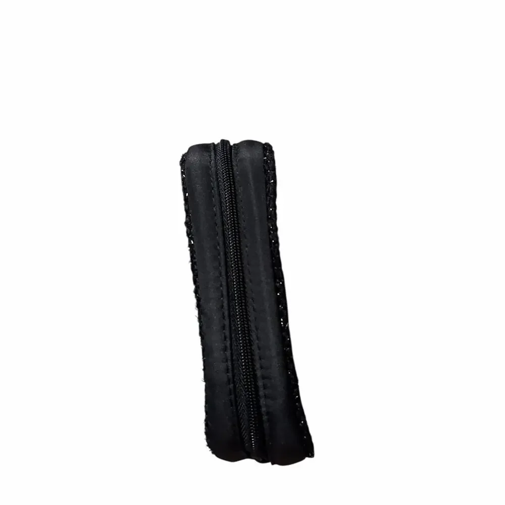 CHANEL Black Logo Zip Makeup Pouch with Trim